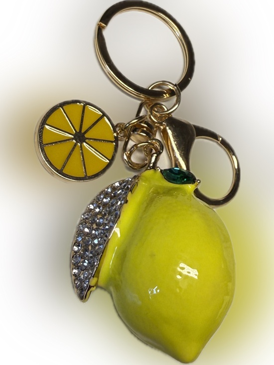 Accessories - Lemon Bag Charm Keychain with Gold Hardware